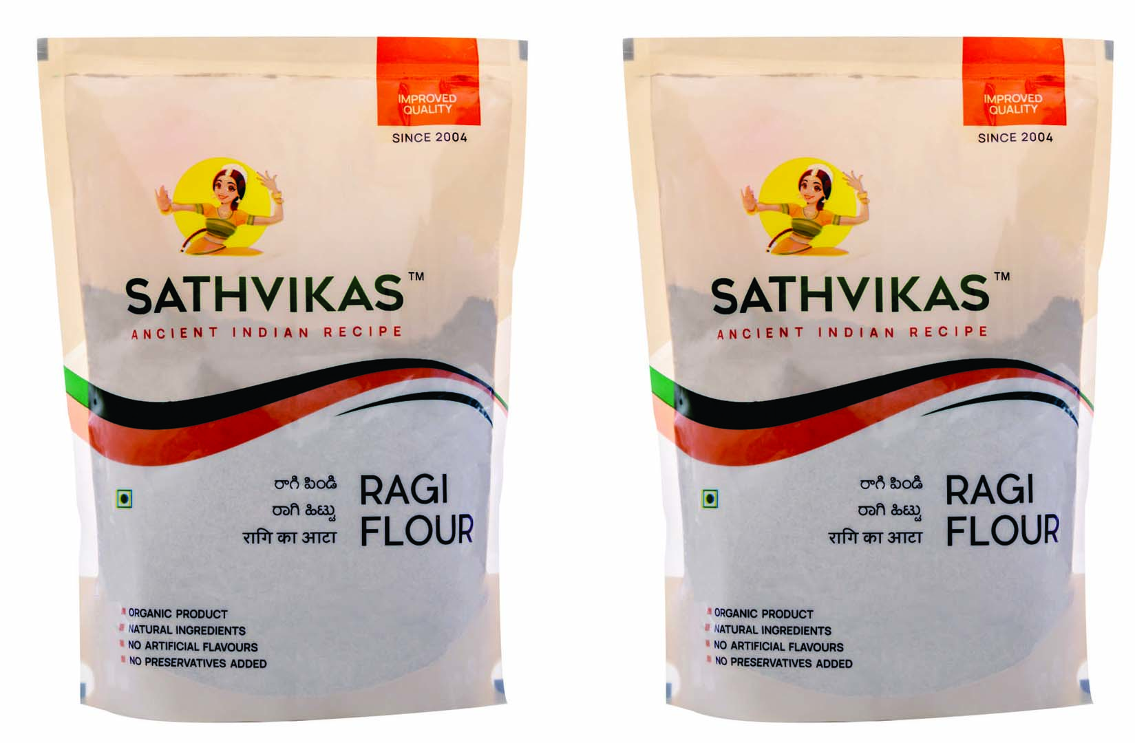 Ragulu / Finger Millet Flour (1000 grams) Pack Of 2.